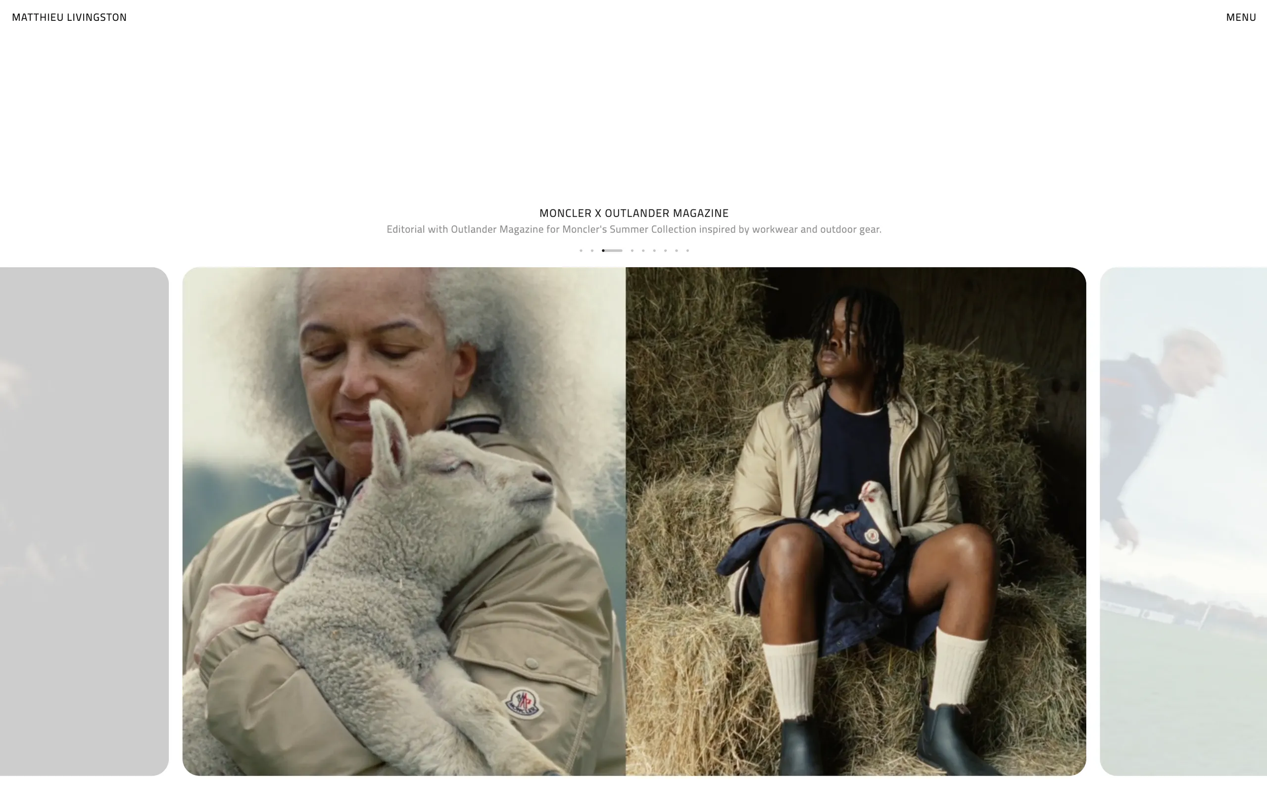 Matthieu Livingston website by Sam Hills - Custom Webflow Development